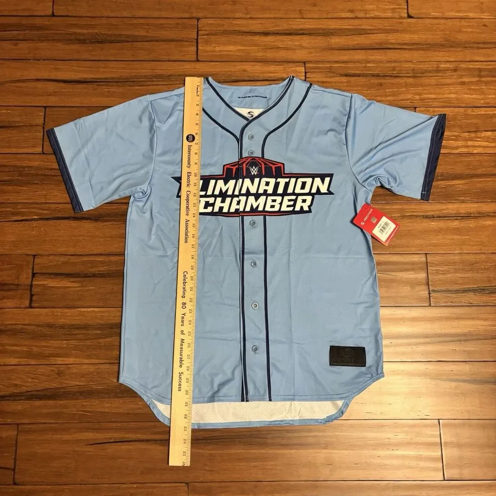 WWE Elimination Chamber Blue Jersey Toronto 25 ProSphere Mens Large NWT